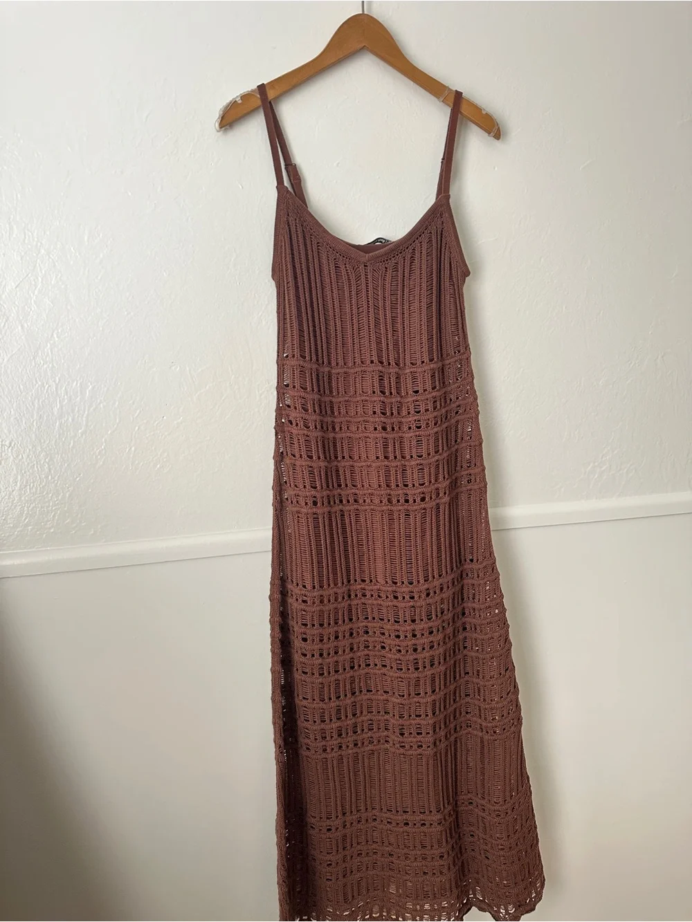 Abercrombie & Fitch Crochet Brown Maxi Dress Medium Petite